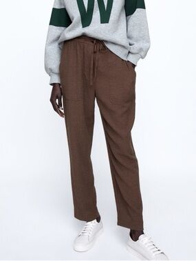 ZARA textured trouser pants
